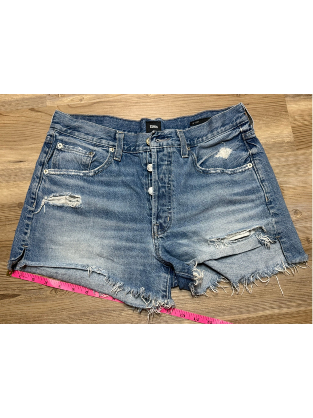 Women's Edwin Cai Cut Off Jean Shorts Blue Size 29